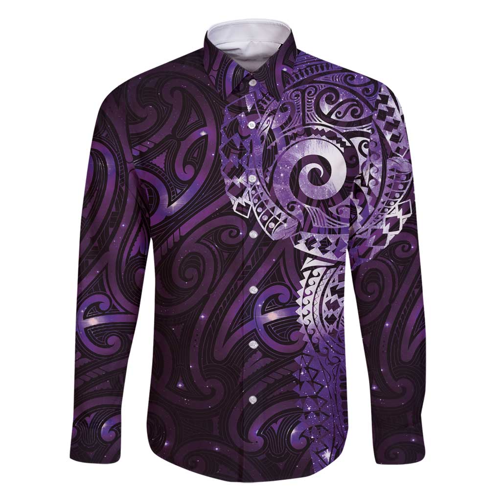 Matariki New Zealand Maori Koru Art Tattoo Family Matching Mermaid Dress and Hawaiian Shirt New Year Galaxy Purple Sky Style