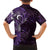 Matariki New Zealand Maori Koru Art Tattoo Family Matching Off The Shoulder Long Sleeve Dress and Hawaiian Shirt New Year Galaxy Purple Sky Style