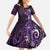 Matariki New Zealand Maori Koru Art Tattoo Family Matching Off The Shoulder Long Sleeve Dress and Hawaiian Shirt New Year Galaxy Purple Sky Style