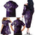 Matariki New Zealand Maori Koru Art Tattoo Family Matching Off The Shoulder Long Sleeve Dress and Hawaiian Shirt New Year Galaxy Purple Sky Style