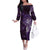 Matariki New Zealand Maori Koru Art Tattoo Family Matching Off The Shoulder Long Sleeve Dress and Hawaiian Shirt New Year Galaxy Purple Sky Style