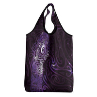 Matariki New Zealand Maori Koru Art Tattoo Grocery Bag New Year Galaxy Purple Sky Style