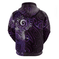 Matariki New Zealand Maori Koru Art Tattoo Hoodie New Year Galaxy Purple Sky Style