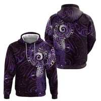 Matariki New Zealand Maori Koru Art Tattoo Hoodie New Year Galaxy Purple Sky Style