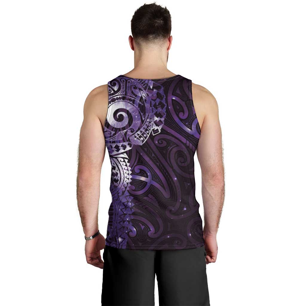 Matariki New Zealand Maori Koru Art Tattoo Men Tank Top New Year Galaxy Purple Sky Style