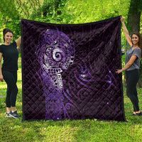 Matariki New Zealand Maori Koru Art Tattoo Quilt New Year Galaxy Purple Sky Style