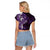 Matariki New Zealand Maori Koru Art Tattoo Raglan Cropped T Shirt New Year Galaxy Purple Sky Style