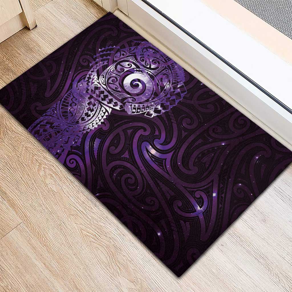 Matariki New Zealand Maori Koru Art Tattoo Rubber Doormat New Year Galaxy Purple Sky Style
