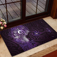 Matariki New Zealand Maori Koru Art Tattoo Rubber Doormat New Year Galaxy Purple Sky Style