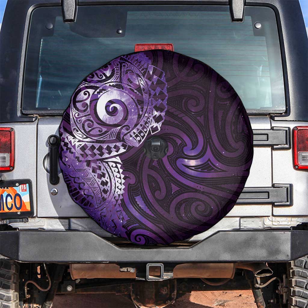 Matariki New Zealand Maori Koru Art Tattoo Spare Tire Cover New Year Galaxy Purple Sky Style LT03 Purple - Polynesian Pride