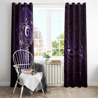 Matariki New Zealand Maori Koru Art Tattoo Window Curtain New Year Galaxy Purple Sky Style