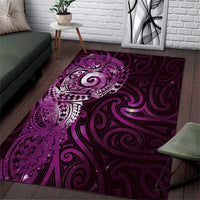 Matariki New Zealand Maori Koru Art Tattoo Area Rug New Year Galaxy Pink Sky Style