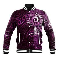 Matariki New Zealand Maori Koru Art Tattoo Baseball Jacket New Year Galaxy Pink Sky Style