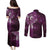 Matariki New Zealand Maori Koru Art Tattoo Couples Matching Puletasi and Long Sleeve Button Shirt New Year Galaxy Pink Sky Style
