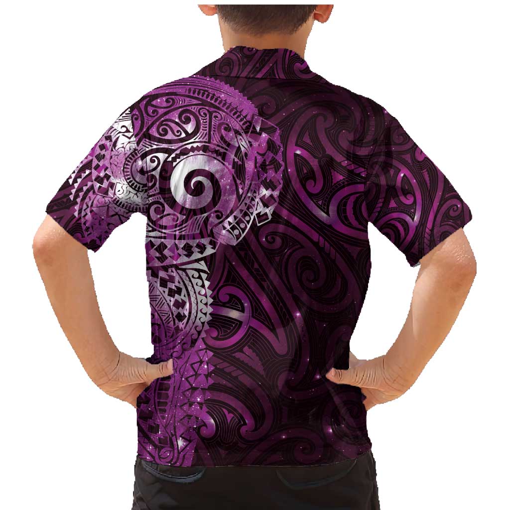 Matariki New Zealand Maori Koru Art Tattoo Family Matching Mermaid Dress and Hawaiian Shirt New Year Galaxy Pink Sky Style