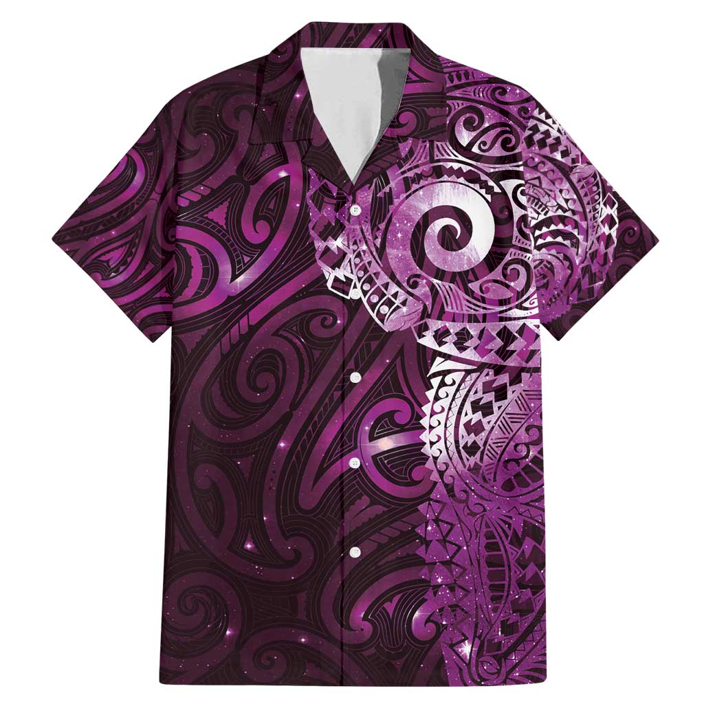 Matariki New Zealand Maori Koru Art Tattoo Family Matching Mermaid Dress and Hawaiian Shirt New Year Galaxy Pink Sky Style