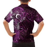 Matariki New Zealand Maori Koru Art Tattoo Family Matching Puletasi and Hawaiian Shirt New Year Galaxy Pink Sky Style