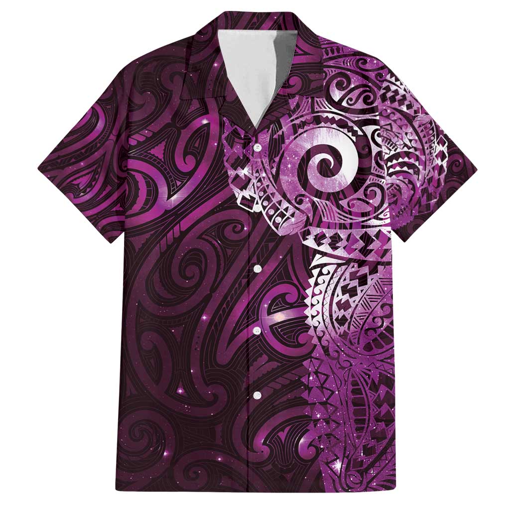 Matariki New Zealand Maori Koru Art Tattoo Family Matching Summer Maxi Dress and Hawaiian Shirt New Year Galaxy Pink Sky Style