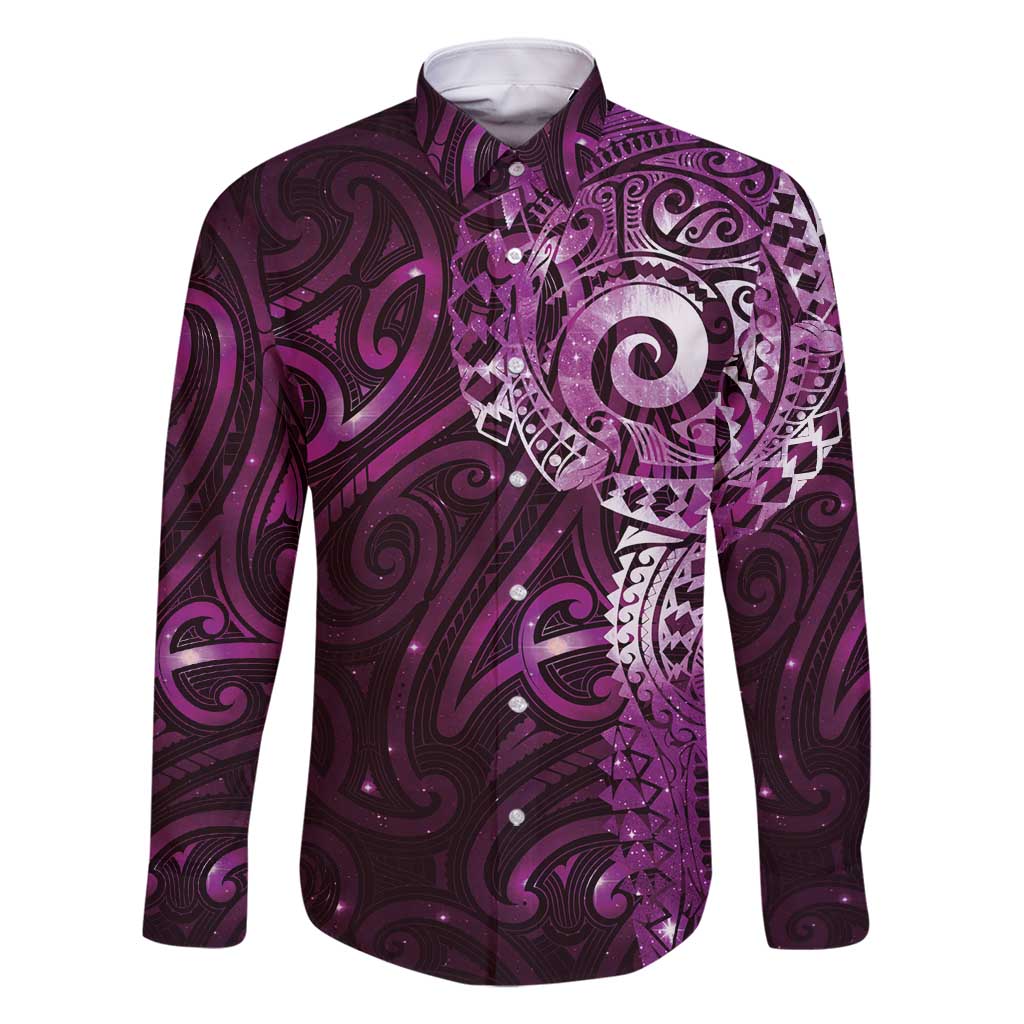Matariki New Zealand Maori Koru Art Tattoo Family Matching Tank Maxi Dress and Hawaiian Shirt New Year Galaxy Pink Sky Style