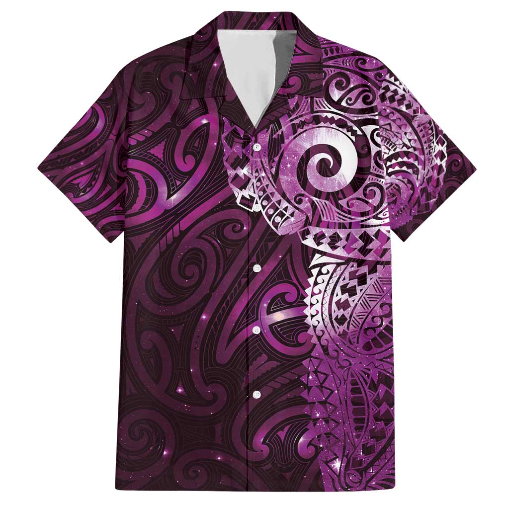Matariki New Zealand Maori Koru Art Tattoo Hawaiian Shirt New Year Galaxy Pink Sky Style