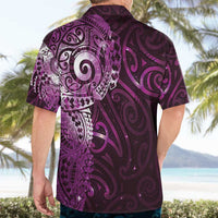 Matariki New Zealand Maori Koru Art Tattoo Hawaiian Shirt New Year Galaxy Pink Sky Style