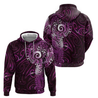 Matariki New Zealand Maori Koru Art Tattoo Hoodie New Year Galaxy Pink Sky Style