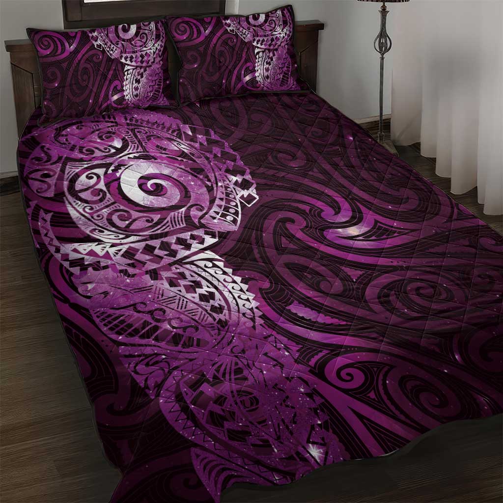 Matariki New Zealand Maori Koru Art Tattoo Quilt Bed Set New Year Galaxy Pink Sky Style