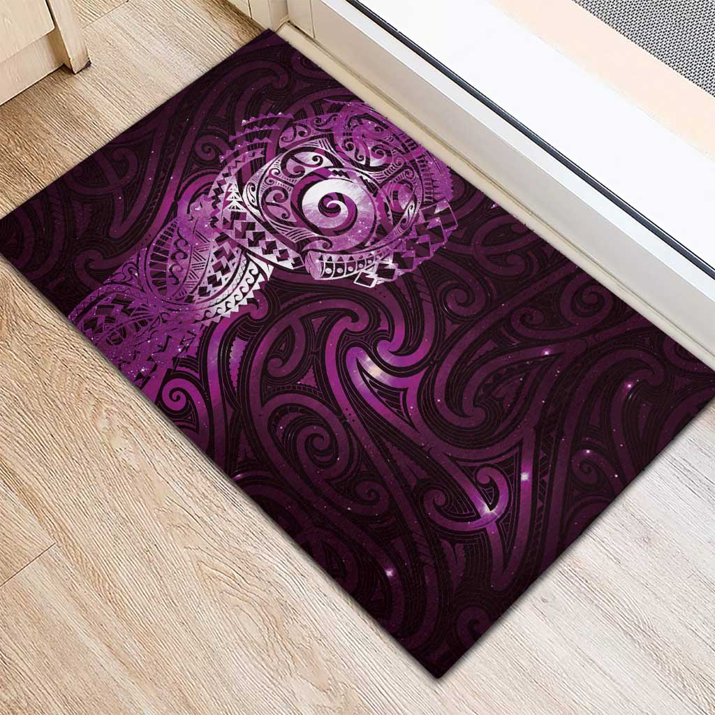 Matariki New Zealand Maori Koru Art Tattoo Rubber Doormat New Year Galaxy Pink Sky Style