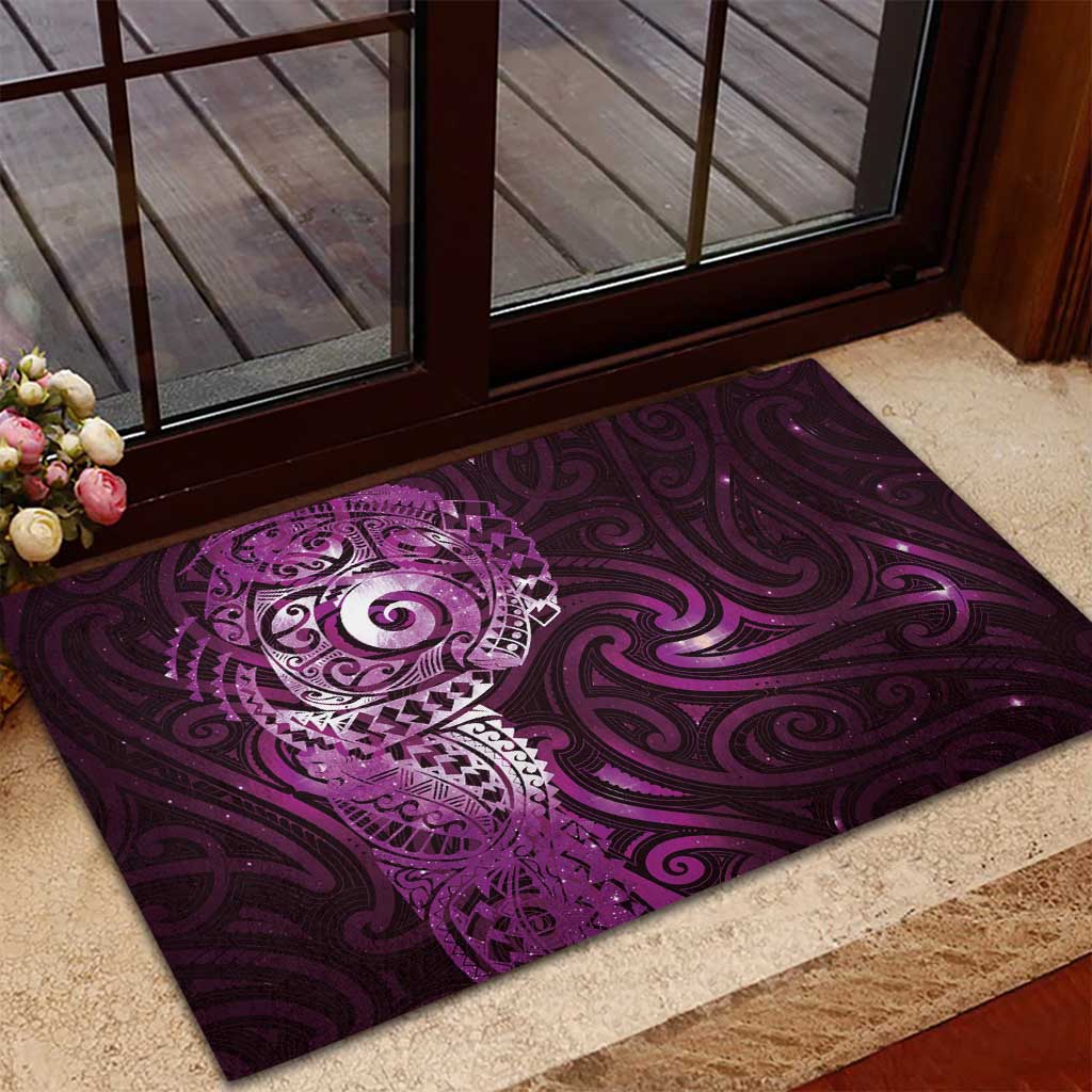 Matariki New Zealand Maori Koru Art Tattoo Rubber Doormat New Year Galaxy Pink Sky Style