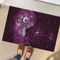 Matariki New Zealand Maori Koru Art Tattoo Rubber Doormat New Year Galaxy Pink Sky Style