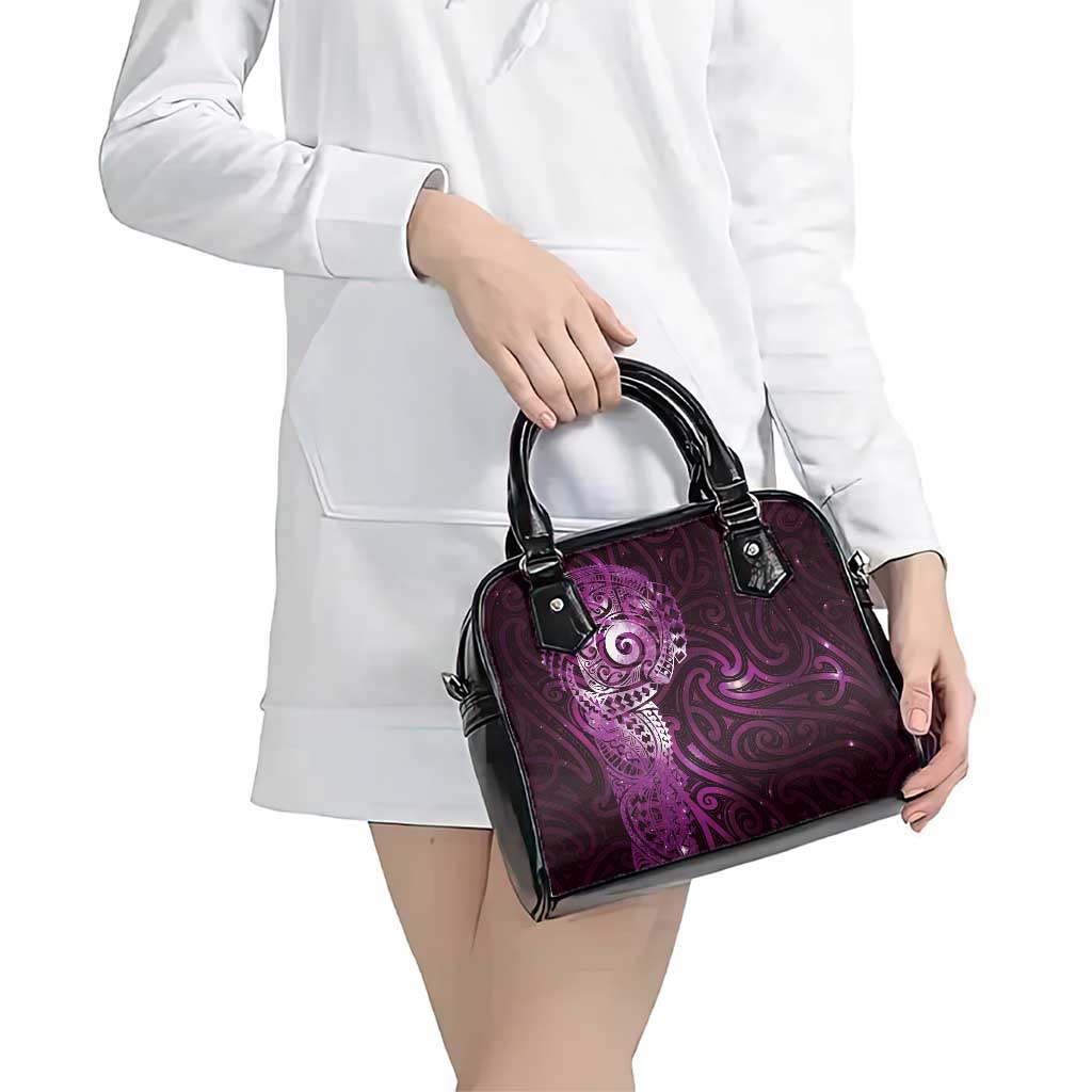 Matariki New Zealand Maori Koru Art Tattoo Shoulder Handbag New Year Galaxy Pink Sky Style