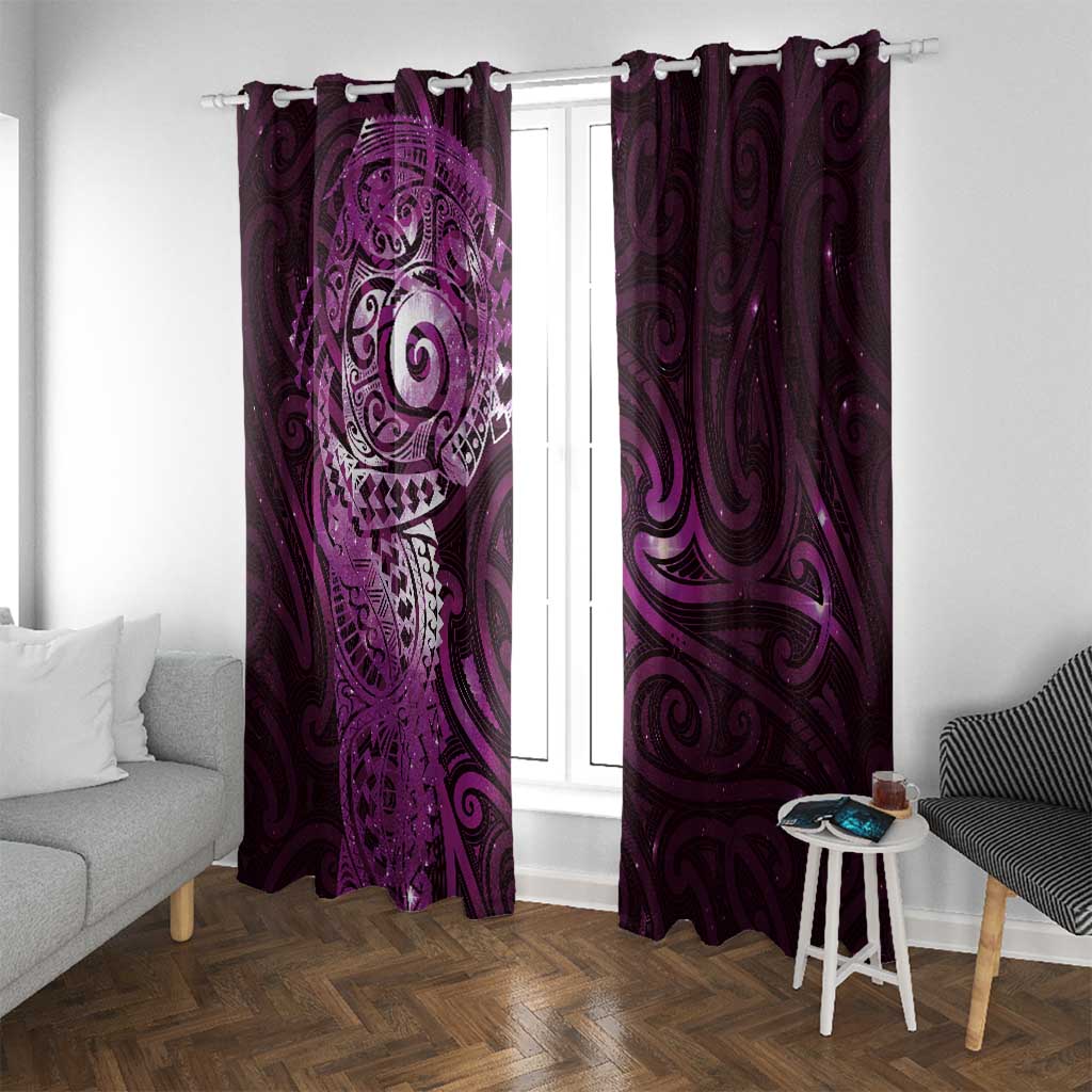 Matariki New Zealand Maori Koru Art Tattoo Window Curtain New Year Galaxy Pink Sky Style