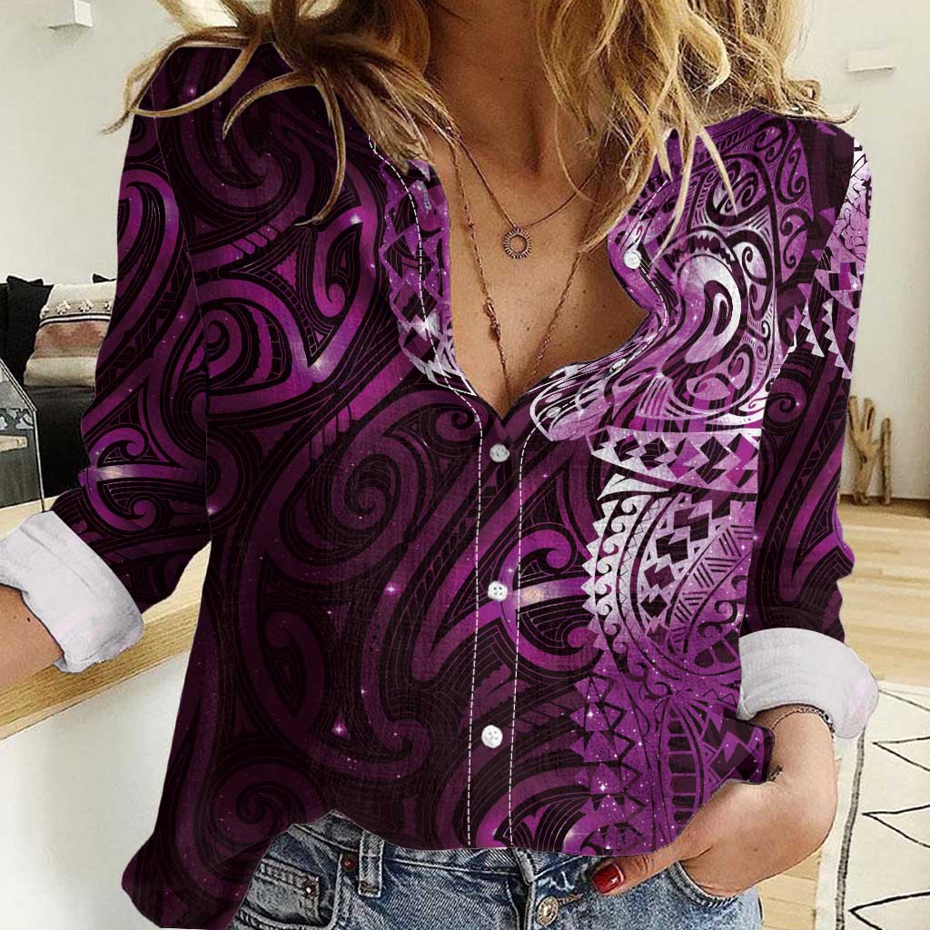 Matariki New Zealand Maori Koru Art Tattoo Women Casual Shirt New Year Galaxy Pink Sky Style