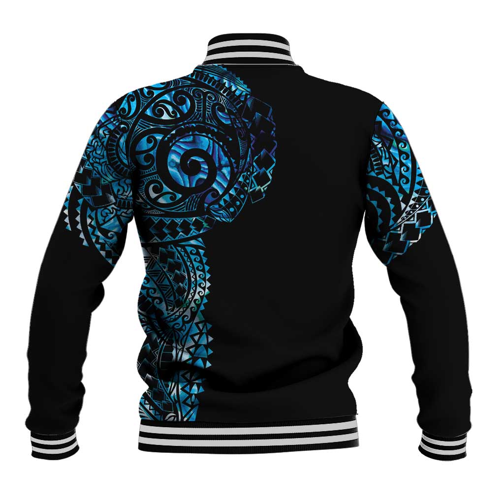 New Zealand Maori Koru Art Traditional Tattoo Baseball Jacket Paua Shell