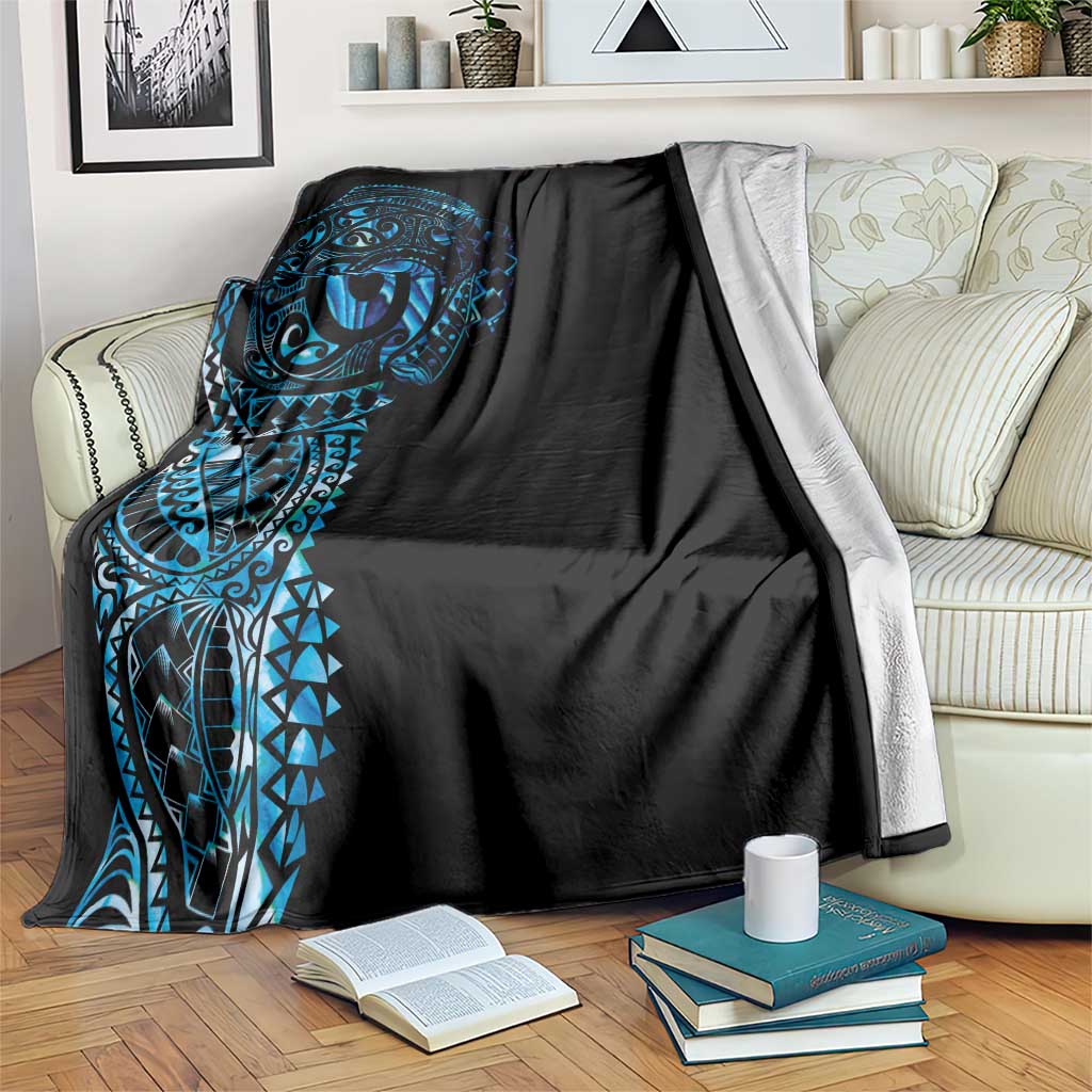 New Zealand Maori Koru Art Traditional Tattoo Blanket Paua Shell LT03 Black - Polynesian Pride