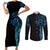 New Zealand Maori Koru Art Traditional Tattoo Couples Matching Short Sleeve Bodycon Dress and Long Sleeve Button Shirt Paua Shell