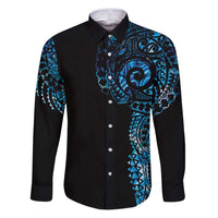 New Zealand Maori Koru Art Traditional Tattoo Family Matching Puletasi and Hawaiian Shirt Paua Shell