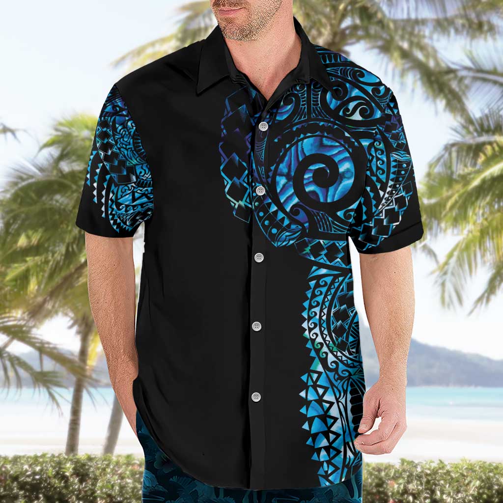 New Zealand Maori Koru Art Traditional Tattoo Hawaiian Shirt Paua Shell