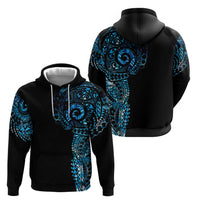 New Zealand Maori Koru Art Traditional Tattoo Hoodie Paua Shell