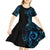 New Zealand Maori Koru Art Traditional Tattoo Kid Short Sleeve Dress Paua Shell