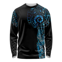 New Zealand Maori Koru Art Traditional Tattoo Long Sleeve Shirt Paua Shell