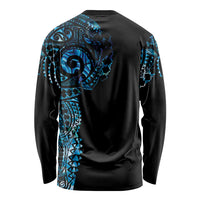 New Zealand Maori Koru Art Traditional Tattoo Long Sleeve Shirt Paua Shell
