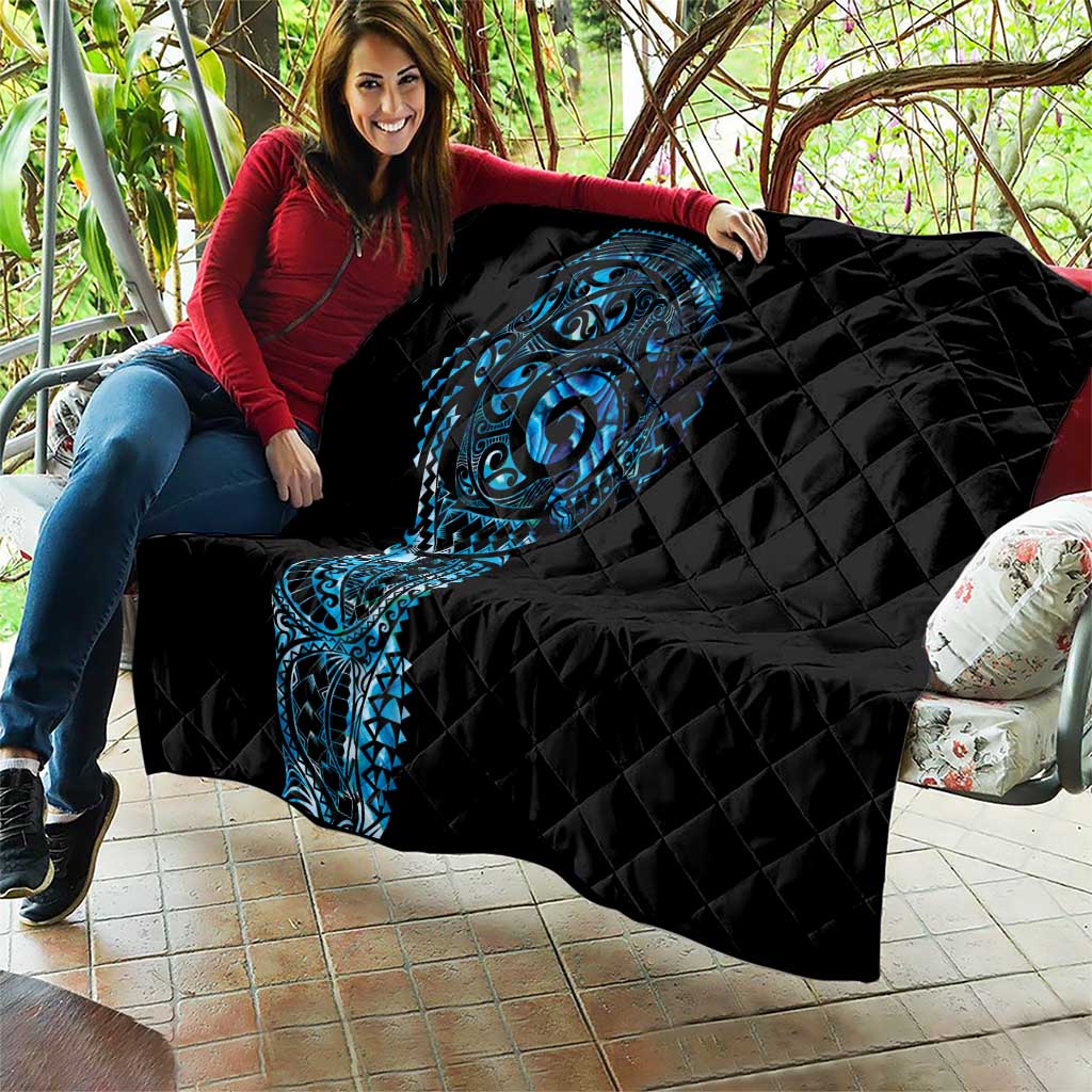 New Zealand Maori Koru Art Traditional Tattoo Quilt Paua Shell