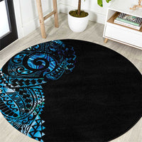 New Zealand Maori Koru Art Traditional Tattoo Round Carpet Paua Shell