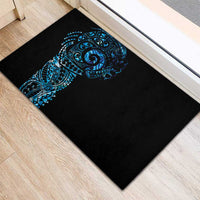 New Zealand Maori Koru Art Traditional Tattoo Rubber Doormat Paua Shell