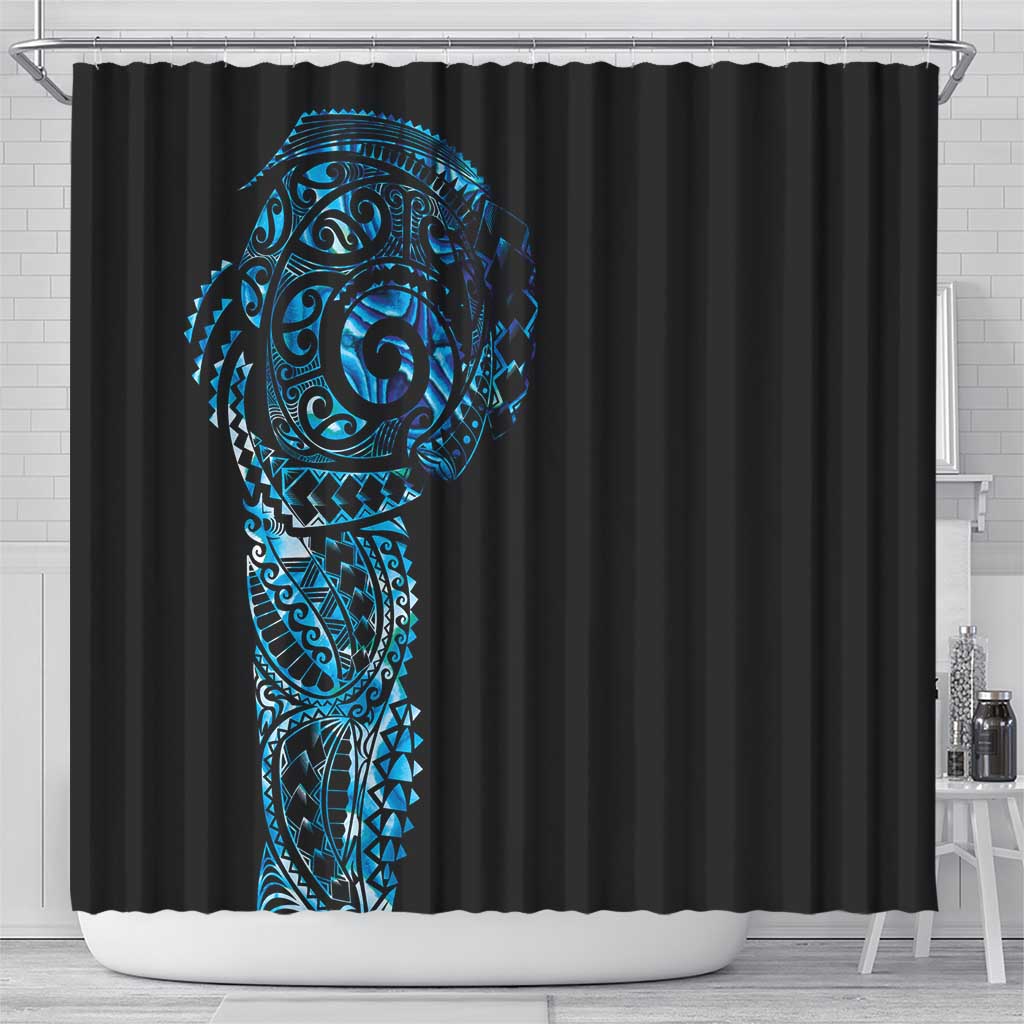 New Zealand Maori Koru Art Traditional Tattoo Shower Curtain Paua Shell LT03 - Polynesian Pride