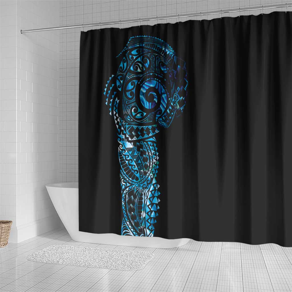 New Zealand Maori Koru Art Traditional Tattoo Shower Curtain Paua Shell LT03 - Polynesian Pride
