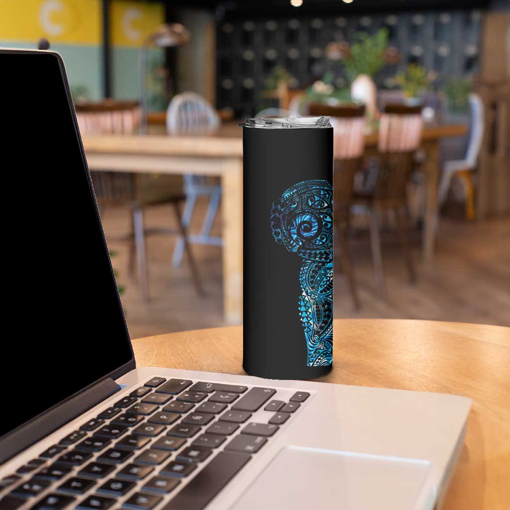 New Zealand Maori Koru Art Traditional Tattoo Skinny Tumbler Paua Shell