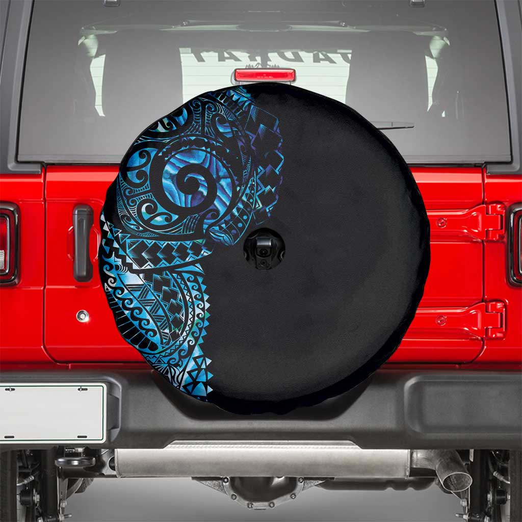 New Zealand Maori Koru Art Traditional Tattoo Spare Tire Cover Paua Shell