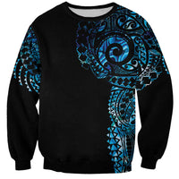 New Zealand Maori Koru Art Traditional Tattoo Sweatshirt Paua Shell
